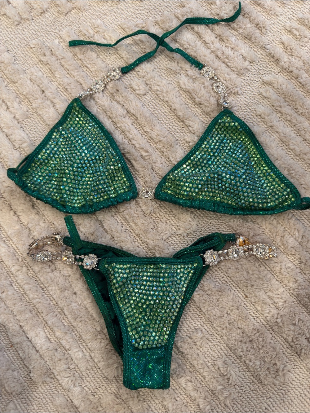 Angel Competition Bikini - Emerald Green Crystal